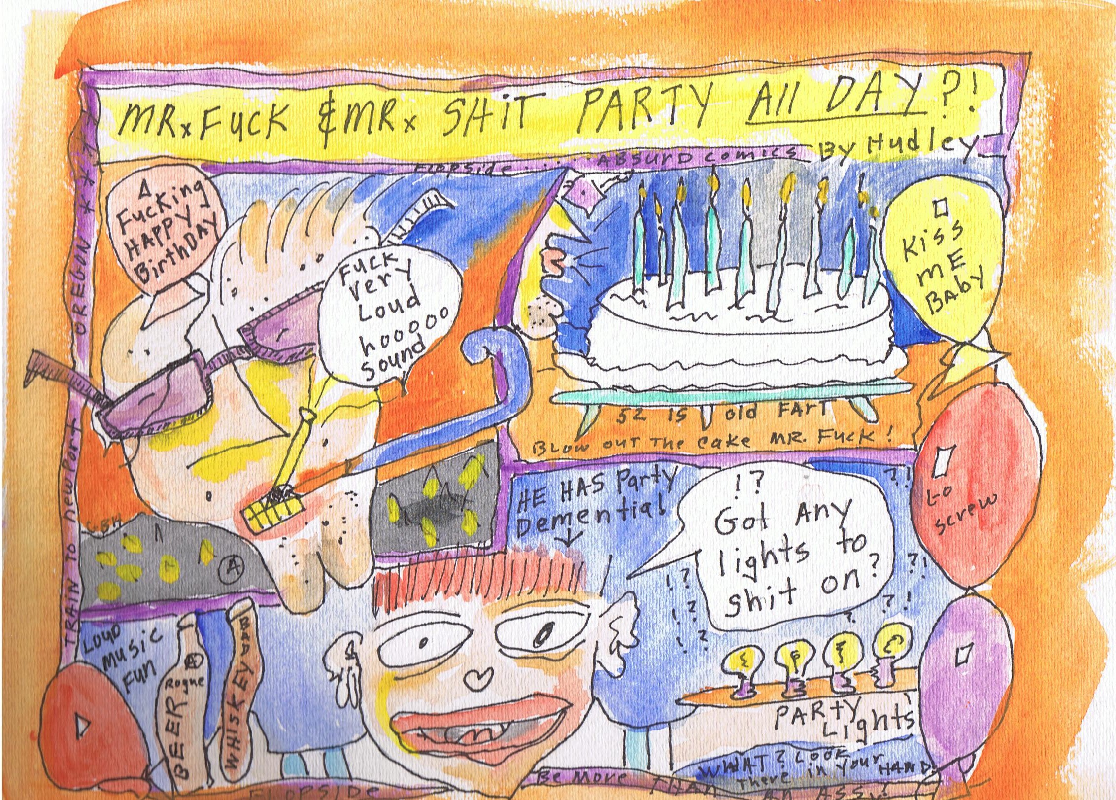 Absurd Party Feelings with Buffalo Springfield and Flopside Crew A Flopside comics and cake.