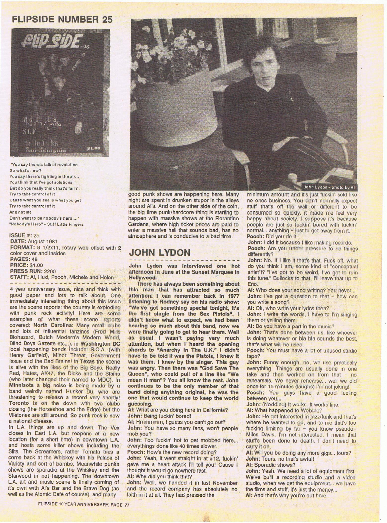 Live Fast Die Young Happy Happy Mr. John Joseph Lydon