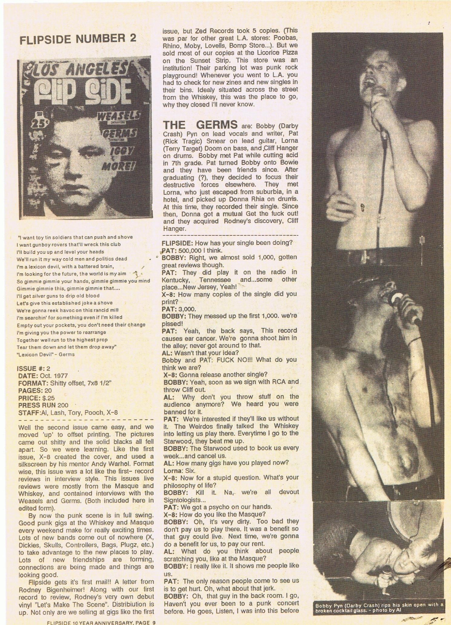 Flipside Fanzine # 2, tight scene of nobodies going nowhere?