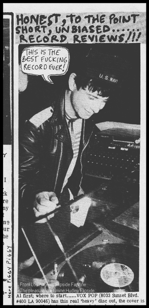 Reviewing records For Flipside Fanzine