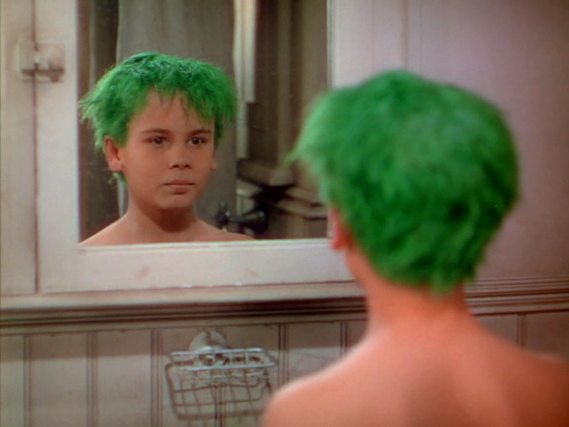 The old crone punk and the youth with green hair.